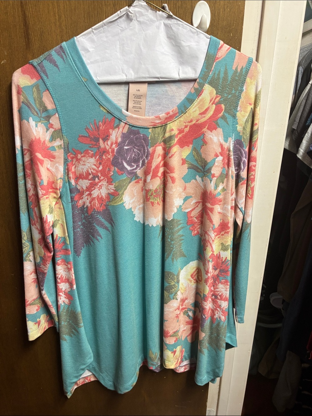 Philosophy Teal Floral Scoop-Neck Tunic